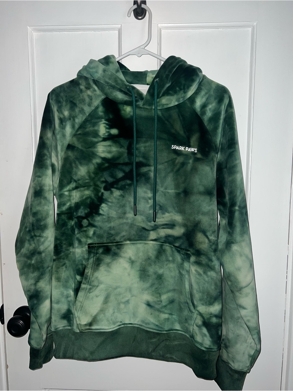 Brand New- Spark Paws Green human Hoodie- M